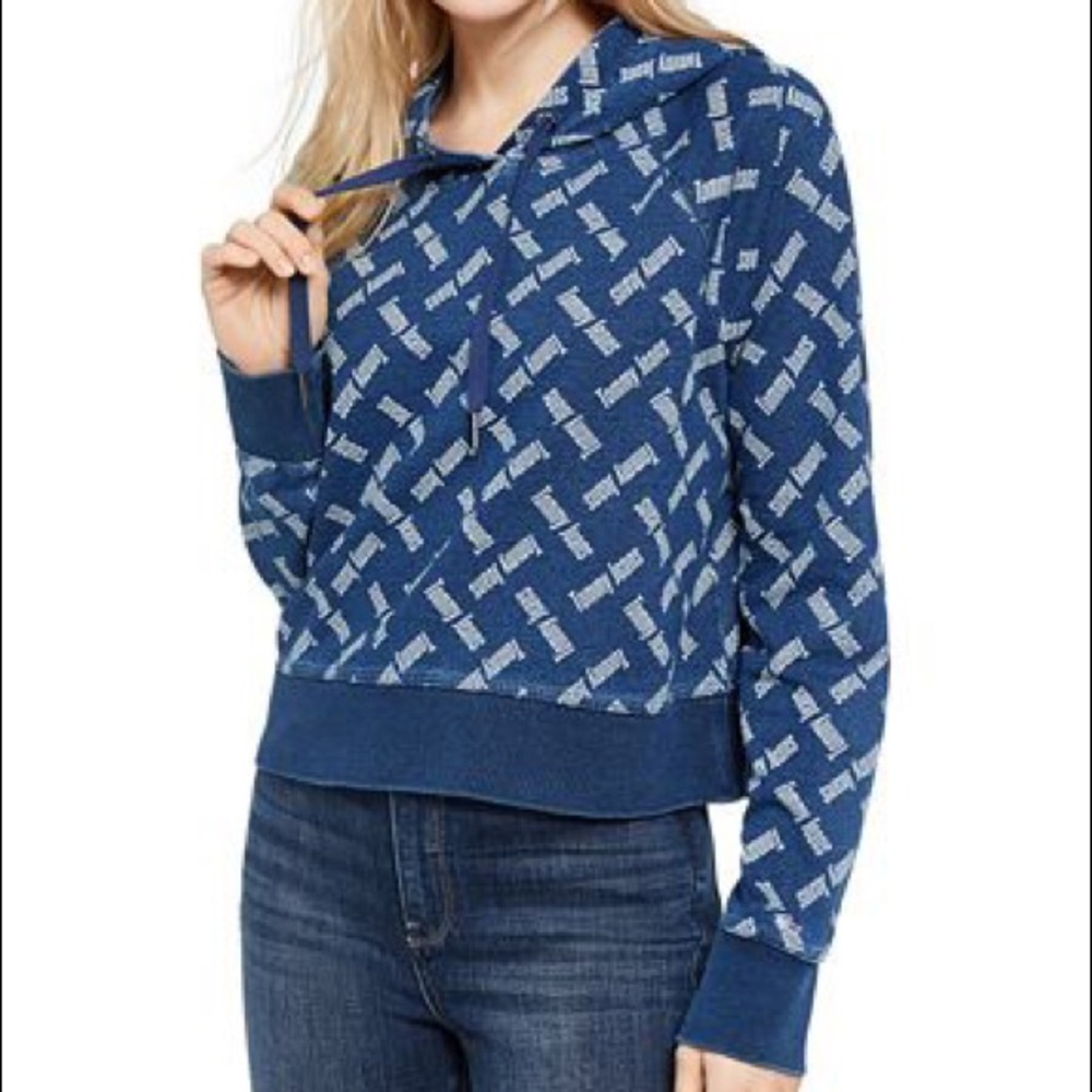 Tommy Jeans All over logo Cropped Sweater XS